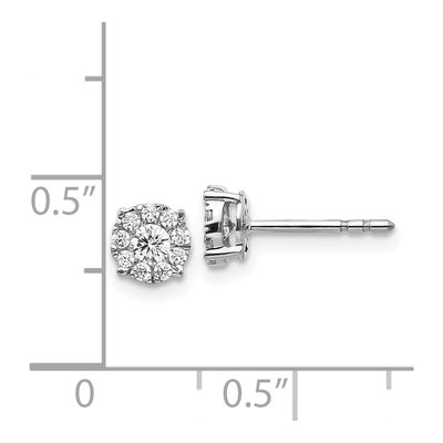 14K White Gold 1/3 ct tw 2.8mm Round Diamond Halo Cluster Stud Earrings – view 4