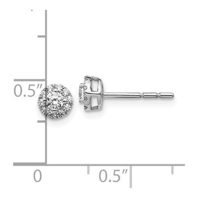 10K White Gold 1/3 ct tw Diamond Cluster Halo Stud Earrings – view 4