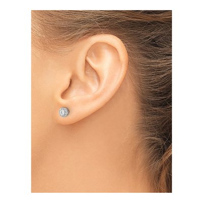 14K White Gold 1/3 ct tw 2.9mm Round Diamond Halo Cluster Stud Earrings – view 4
