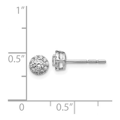 14K White Gold 1/3 ct tw 2.9mm Round Diamond Halo Cluster Stud Earrings – view 5