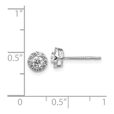 14K White Gold 1/2 ct tw 3.2mm Round Diamond Halo Cluster Stud Earrings – view 4