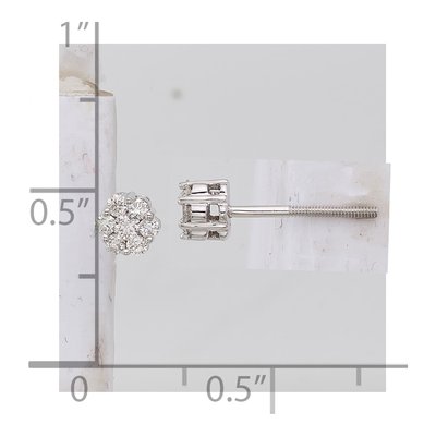 10K White Gold 1/4 ct tw Diamond Cluster Stud Earrings – view 4