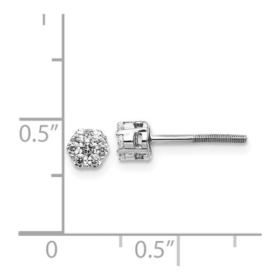 14K White Gold 1/3 ct tw 2.2mm Round Diamond Cluster Stud Earrings – view 5
