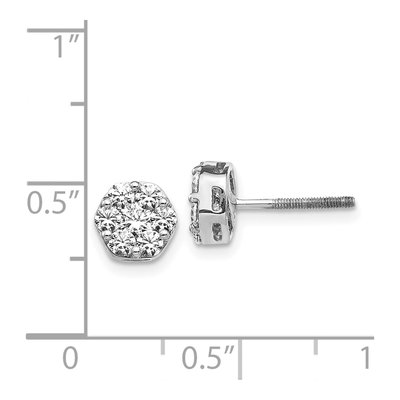 14K White Gold 7/8 ct Diamond Cluster Earrings – view 5
