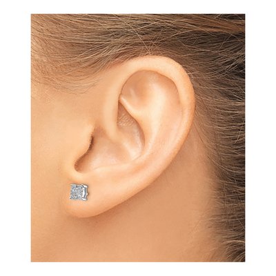 14K White Gold 1/6 ct tw 0.9mm Round Diamond Cluster Button Stud Earrings – view 3