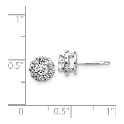 14K White Gold 5/8 ct tw 3.8mm Round Diamond Halo Cluster Stud Earrings – view 5