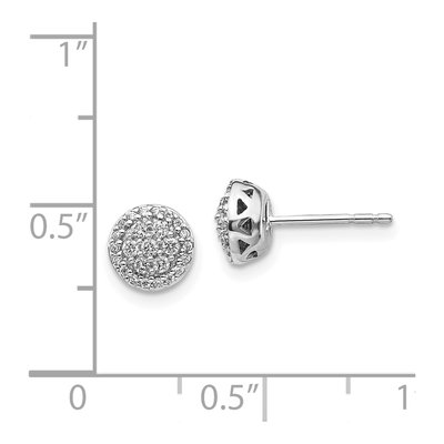 14K White Gold 1/4 ct tw 1.3mm Round Diamond Cluster Button Stud Earrings – view 4