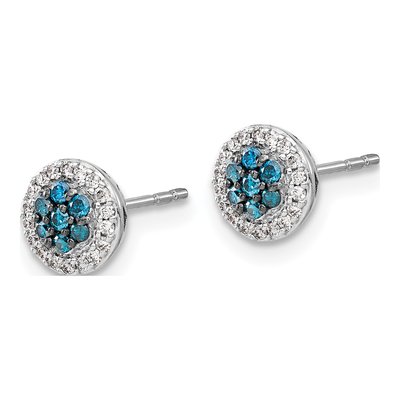14K White Gold 1/4 ct tw 1.3mm Round Diamond Cluster Stud Earrings – view 3