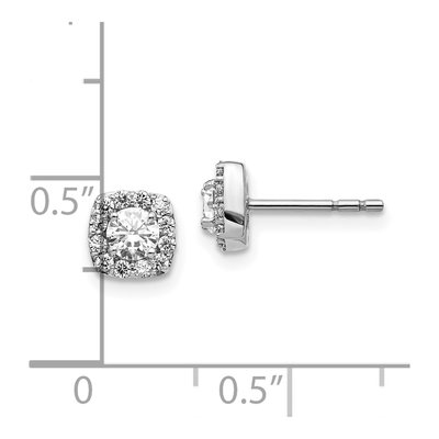 14K White Gold 5/8 ct tw 3.7mm Round Diamond Square Cluster Stud Earrings – view 5
