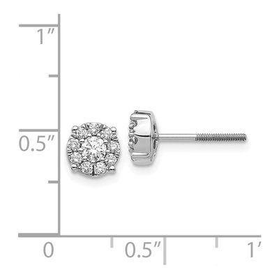14K White Gold 1/2 ct tw 3.2mm Round Diamond Halo Cluster Stud Earrings – view 4