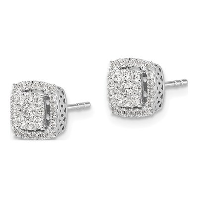 14K White Gold 1/2 ct tw 2.1mm Round Diamond Cluster Stud Earrings – view 2