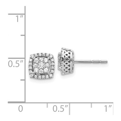 14K White Gold 1/2 ct tw 2.1mm Round Diamond Cluster Stud Earrings – view 4