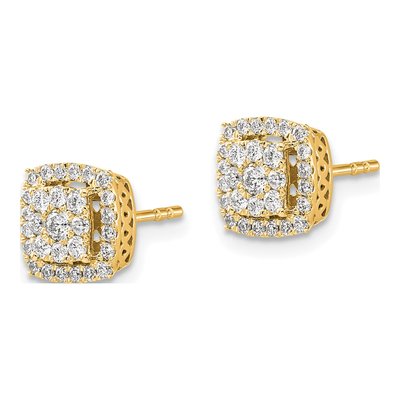 14K Yellow Gold 1/2 ct tw 2.1mm Round Diamond Cluster Stud Earrings – view 2
