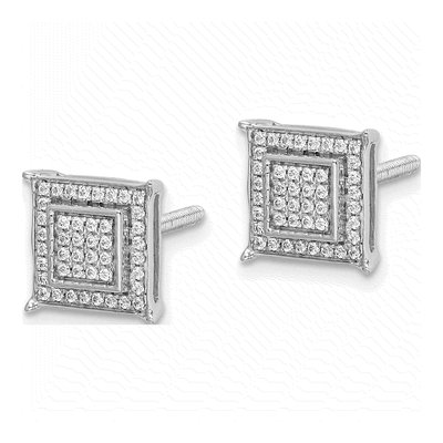 14K White Gold 1/4 ct tw 0.8mm Round Diamond Cluster Stud Earrings – view 2