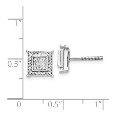 14K White Gold 1/4 ct tw 0.8mm Round Diamond Cluster Stud Earrings – view 4