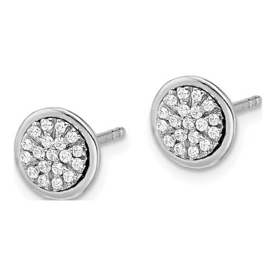 14K White Gold 1/5 ct tw 1.1mm Round Diamond Cluster Stud Earrings – view 3