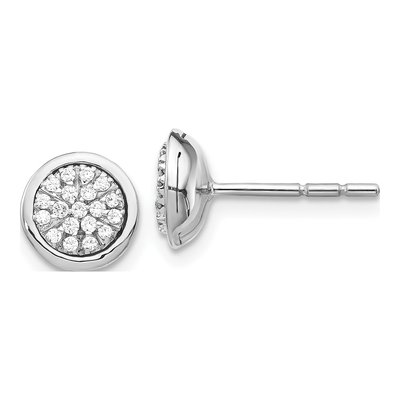 14K White Gold 1/5 ct tw 1.1mm Round Diamond Cluster Stud Earrings