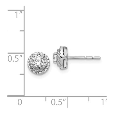 14K White Gold 1/2 ct tw 3.4mm Round Diamond Cluster Stud Earrings – view 5
