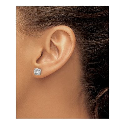 14K White Gold 1/2 ct tw 3mm Round Diamond Cluster Stud Earrings – view 4