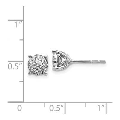 14K White Gold 1/2 ct tw 3mm Round Diamond Cluster Stud Earrings – view 5