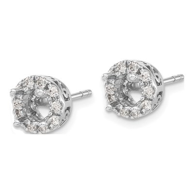 14K White Gold 1/2 ct tw 5.2mm Round Diamond Halo Stud Earrings – view 2
