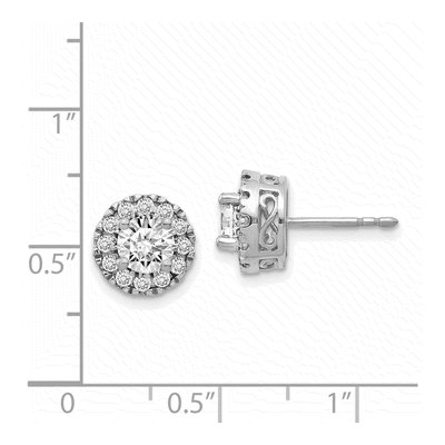 14K White Gold 1/2 ct tw 5.2mm Round Diamond Halo Stud Earrings – view 4