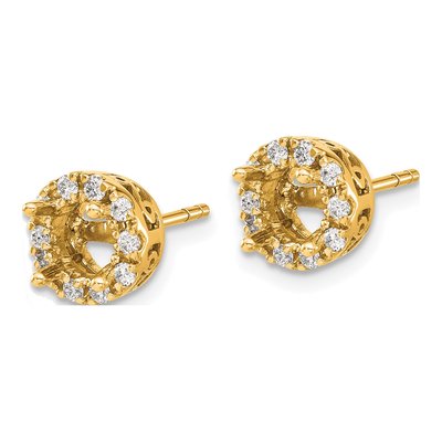 14K Yellow Gold 1/2 ct tw 5.2mm Round Diamond Halo Stud Earrings – view 3