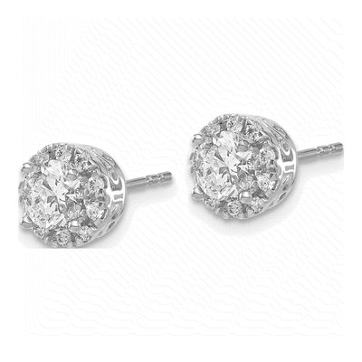 14K White Gold 1/4 ct tw 4.8mm Round Diamond Halo Stud Earrings – view 3