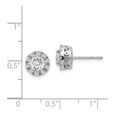 14K White Gold 1/4 ct tw 4.8mm Round Diamond Halo Stud Earrings – view 5