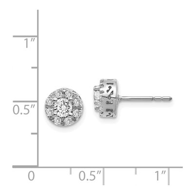 14K White Gold 1/4 ct tw 3.4mm Round Diamond Halo Stud Earrings – view 3
