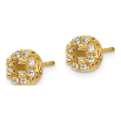 14K Yellow Gold 1/4 ct tw 3.4mm Round Diamond Halo Stud Earrings – view 3