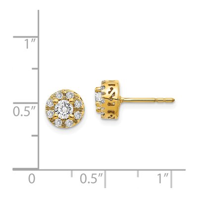 14K Yellow Gold 1/4 ct tw 3.4mm Round Diamond Halo Stud Earrings – view 5