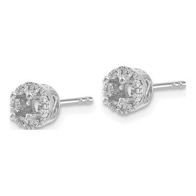 14K White Gold 1/10 ct tw 3.3mm Round Diamond Halo Stud Earrings – view 3