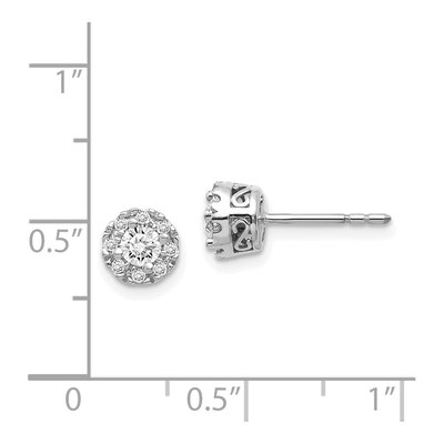 14K White Gold 1/10 ct tw 3.3mm Round Diamond Halo Stud Earrings – view 5