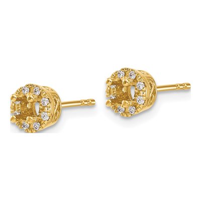 14K Yellow Gold 1/10 ct tw 3.3mm Round Diamond Halo Stud Earrings – view 2