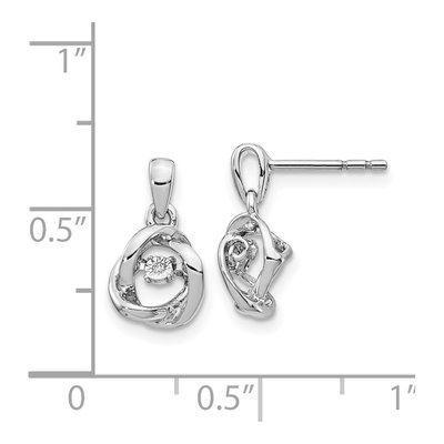 14K White Gold Diamond Dangle Earrings – view 2