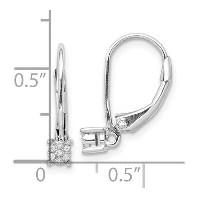 14K White Gold 1/20 ct tw Diamond Cluster Leverback Earrings – view 5