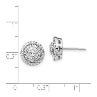 14K White Gold 1/2 ct tw 2mm Round Diamond Cluster Stud Earrings – view 5