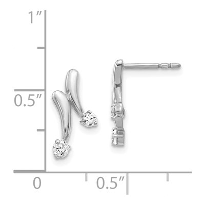 14K White Gold 1/5 ct tw Diamond 2-Stone Dangle Earrings – view 4