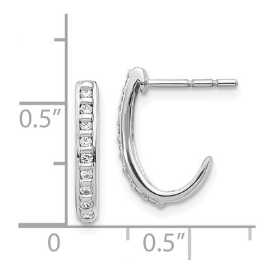 14K White Gold 1/5 ct tw 15mm Diamond J- Hoop Earrings – view 4