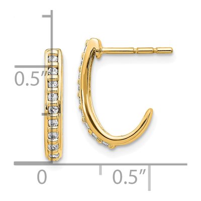 14K Yellow Gold 1/5 ct tw 15mm Diamond J- Hoop Earrings – view 4