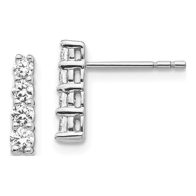 14K White Gold 1/2 ct tw Diamond Dangle Earrings
