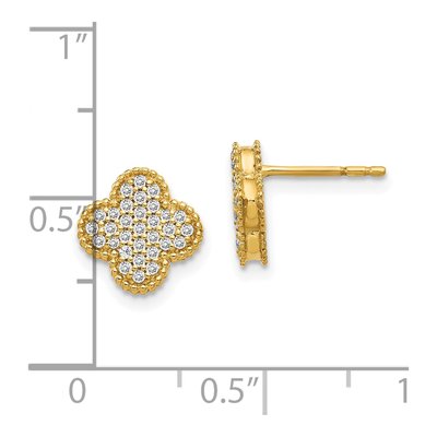 10K Yellow Gold 1/3 ct tw Diamond Quatrefoil Stud Earrings – view 4