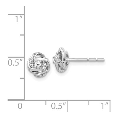 14K White Gold Diamond Love Knot Earrings – view 3