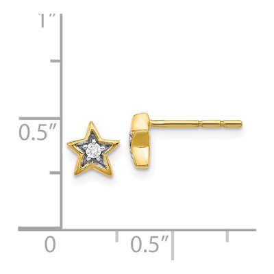 14K Yellow Gold 1/20 ct tw 1.8mm Round Diamond Star Stud Earrings – view 5