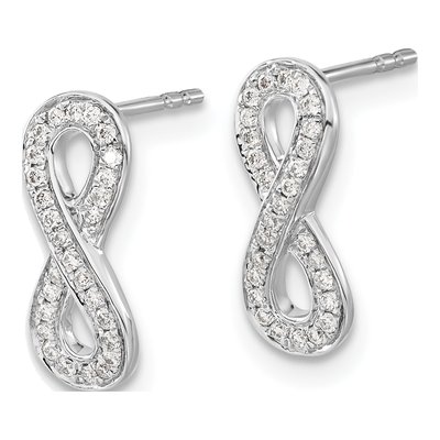 14K White Gold 1/6 ct tw Diamond Infinity Dangle Earrings – view 2