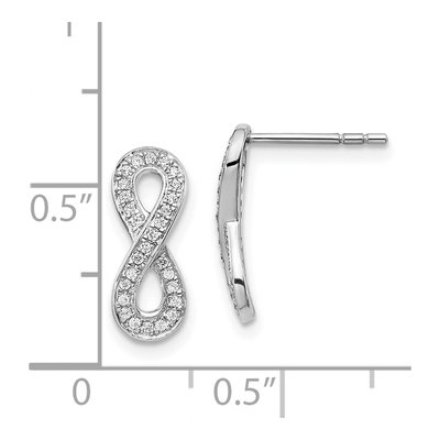 14K White Gold 1/6 ct tw Diamond Infinity Dangle Earrings – view 4
