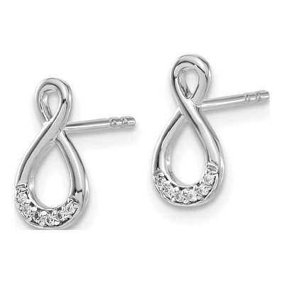 14K White Gold Diamond Twisted Infinity Dangle Earrings – view 3