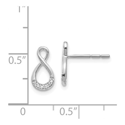 14K White Gold Diamond Twisted Infinity Dangle Earrings – view 5