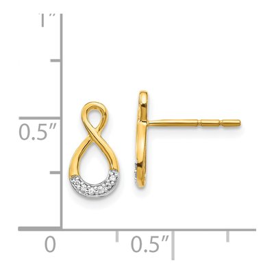 14K Yellow Gold Diamond Twisted Infinity Dangle Earrings – view 4